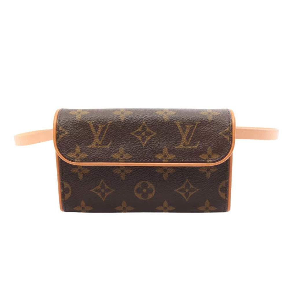 Louis Vuitton Pochette Florentine Waist Bag Bouton Pression Canvas Leather Brown